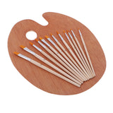 Maxbell 12 Pieces / Set Nylon Hair Paint Brush Set Artist Brush Watercolor Acrylic Oil Painting Art Supplies Drawing Water Brush with Wooden Paint Tray Palette