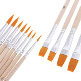 Maxbell 12 Pieces / Set Nylon Hair Paint Brush Set Artist Brush Watercolor Acrylic Oil Painting Art Supplies Drawing Water Brush with Wooden Paint Tray Palette