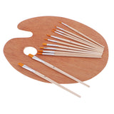 Maxbell 12 Pieces / Set Nylon Hair Paint Brush Set Artist Brush Watercolor Acrylic Oil Painting Art Supplies Drawing Water Brush with Wooden Paint Tray Palette