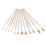 Maxbell 12 Pieces / Set Nylon Hair Paint Brush Set Artist Brush Watercolor Acrylic Oil Painting Art Supplies Drawing Water Brush with Wooden Paint Tray Palette