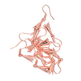 Maxbell 10 Pieces Jewelry Components Rose Gold DIY Beadings Findings Earring Hooks with Flower Cups Earwire Fittings For Beads Crystals Pearls Rhinestones