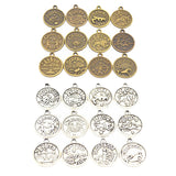Maxbell Pack of 24 Mixed Antique Tibetan Silver Bronze Assorted Charms Pendants Findings for Jewelry Bracelet Necklace Making and Crafting Supplies, 20x17mm