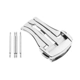 Maxbell High Polished Silver Stainless Steel Fold Deployment Clasp for Watch Band Strap Buckle 18mm