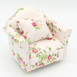 Maxbell Doll's House Miniatures Living Room Furniture Set Floral Sofa Couch End Table Kits 1:12