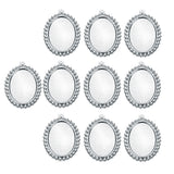 Maxbell 10 Pieces 13x18mm Vintage Oval Pendant Bezel Trays, Silver Tone, Blanks Cameo Bezel Cabochon Settings for Jewelry Making Charms