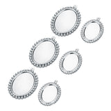 Maxbell 10 Pieces 13x18mm Vintage Oval Pendant Bezel Trays, Silver Tone, Blanks Cameo Bezel Cabochon Settings for Jewelry Making Charms