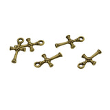 Maxbell Religious 3D X Knot Cross Charms - 21 x 11 mm - Pack of 50 - Metal Antique Bronze Colors, Tiny Cross Pendants Ancient Bronze Jewelry Findings Beads DIY Craft Supplies