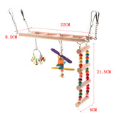 Maxbell 1Pc Wooden Hanging Suspension Bridge Climbing Ladder Stand Swing Bridge Cage Toys for Mouse Parrot Bird Hamster Chinchilla Rat Gerbil