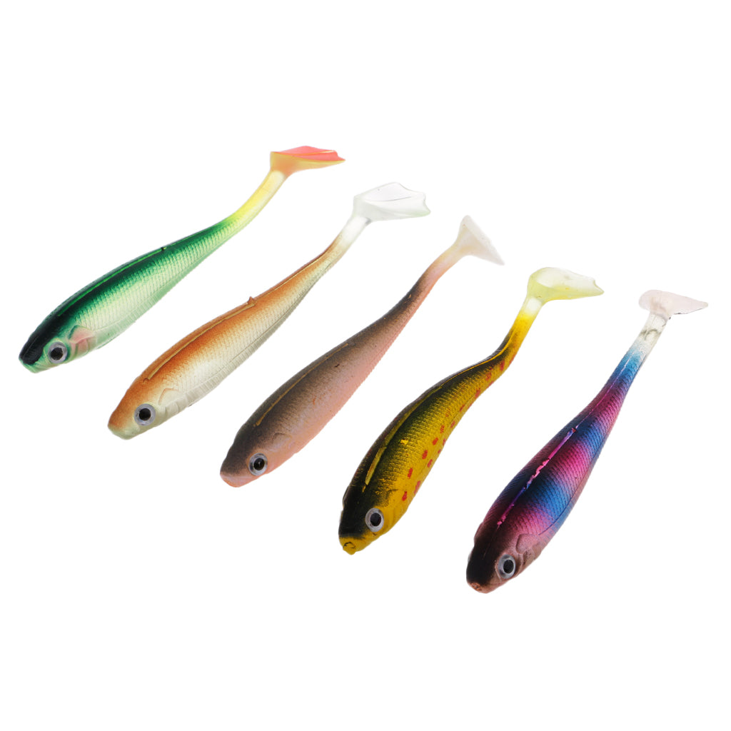 Maxbell 5pcs Fishing Lure Baits Soft Fishing Lure Simulation Fish  Artificial Bait Made of High Quality PVC Material Durable to use