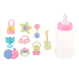 Maxbell 12pcs Baby's First Rattle Teether Toy with Milk Bottle Grasp Colorful