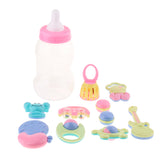 Maxbell 12pcs Baby's First Rattle Teether Toy with Milk Bottle Grasp Colorful