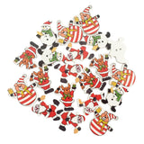 Maxbell 50 Pieces Mixed Christmas Pattern Wood 2 Hole Buttons for DIY Sewing Scrapbooking