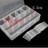 Maxbell Clear Jewelry Crafts Organizer Storage Box (15 Grids) With Removable Dividers