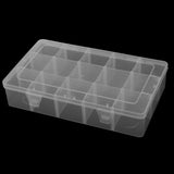 Maxbell Clear Jewelry Crafts Organizer Storage Box (15 Grids) With Removable Dividers