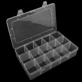 Maxbell Clear Jewelry Crafts Organizer Storage Box (15 Grids) With Removable Dividers