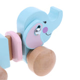 Maxbell Cute Cartoon Elephant Wooden Walk ALong Pull Walking Toy For Baby Toddler