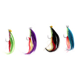 Maxbell 4pcs Dry Fly Lure Single Hook Various Colors Long Tail Fish Feather Hook Trout Fishing Dry Flies