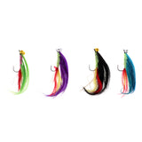 Maxbell 4pcs Dry Fly Lure Single Hook Various Colors Long Tail Fish Feather Hook Trout Fishing Dry Flies