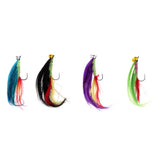 Maxbell 4pcs Dry Fly Lure Single Hook Various Colors Long Tail Fish Feather Hook Trout Fishing Dry Flies