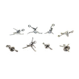 Maxbell 24 Pieces Tibetan Silver 3D Ballet Shape Charms Dangle Pendants Findings Jewelry Making Accessories