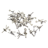 Maxbell 24 Pieces Tibetan Silver 3D Ballet Shape Charms Dangle Pendants Findings Jewelry Making Accessories