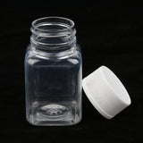 Maxbell Plastic PET Square Specimen Container, Bottle Pot, Sample Jar Bottle Vial - 80ml, Keep Contents Dry