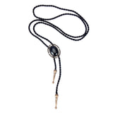 Maxbell Oval Pendant Woven Cord Western Cowboy Rodeo Dance Bolo Ties Necktie