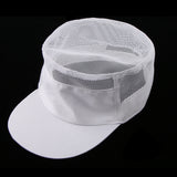 Maxbell White Mesh Chef Hat Catering Bakery Kitchen Workers Head Wrap Unisex