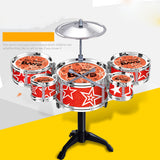 Maxbell Cool Playing Drum Sound Musical Toy Drum Percussion Instruments Set Kids Play Fun Birthday Gift - 5 Drums Red 