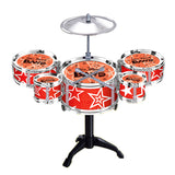 Maxbell Cool Playing Drum Sound Musical Toy Drum Percussion Instruments Set Kids Play Fun Birthday Gift - 5 Drums Red 