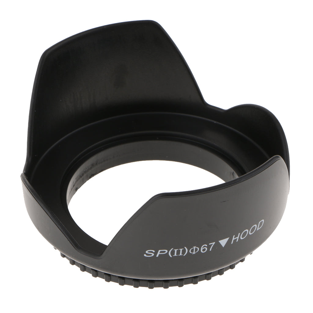 Maxbell 67mm Screw Mount Reversible Tulip Flower Crown Petal Shaped Camera Lens Hood