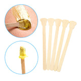 Maxbell Lots 10 Pieces Professional Disposable Wooden Waxing Spatula Tongue Depressor Tattoo Wax Stick Medication Mixing Sticks