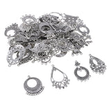 Maxbell 60 Pieces Antique Silver Mixed Alloy Jewelry Making Charms Pendant Crafts