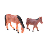 Maxbell 10Pcs 1/87 HO Scale Horses Model Painted Animal Figure for Miniature Models