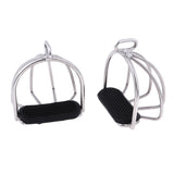 Maxbell 2Pcs New Stirrups Stainless Steel Safety Cage Bendy Horse Riding Equestrian