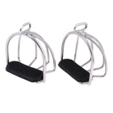 Maxbell 2Pcs New Stirrups Stainless Steel Safety Cage Bendy Horse Riding Equestrian