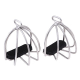 Maxbell 2Pcs New Stirrups Stainless Steel Safety Cage Bendy Horse Riding Equestrian