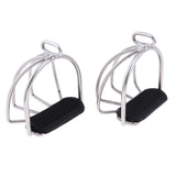 Maxbell 2Pcs New Stirrups Stainless Steel Safety Cage Bendy Horse Riding Equestrian