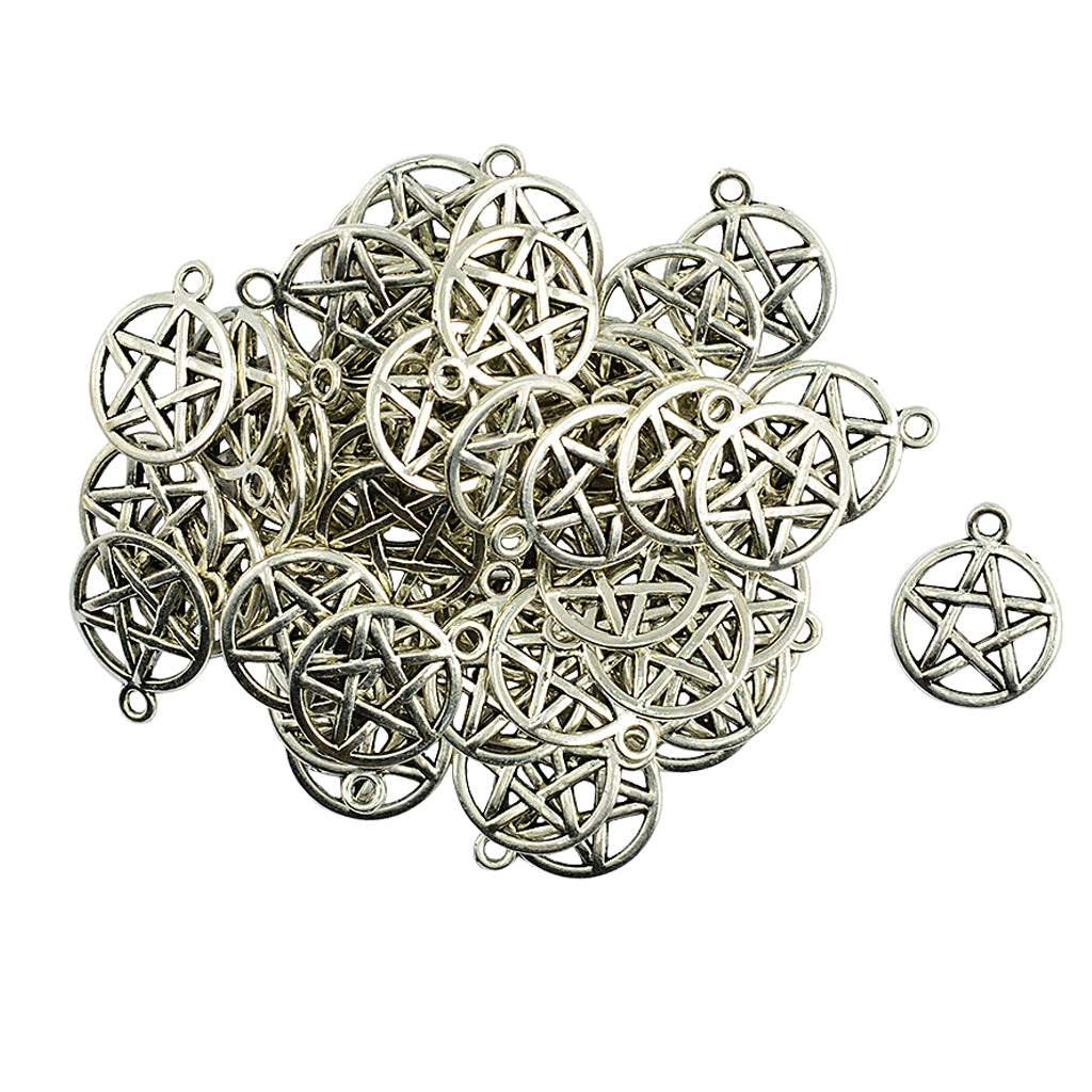 Maxbell 50 Pieces Tibetan Silver Necklace Pendant Base DIY Jewelry Pendant Accessories Craft Supplies