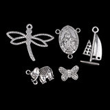 Maxbell Wholesale Bulk Lots Tibetan Silver Plated Mixed Pendants Charms for Jewelry Making and Crafting fit Necklace Bracelet Keyrings