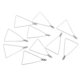 Maxbell 10 Pieces Silver Womens Detachable Triangle Hoop Dangle Pendant Blanks Findings for DIY Wedding Party Earrings Ear Studs
