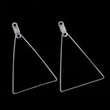 Maxbell 10 Pieces Silver Womens Detachable Triangle Hoop Dangle Pendant Blanks Findings for DIY Wedding Party Earrings Ear Studs