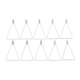 Maxbell 10 Pieces Silver Womens Detachable Triangle Hoop Dangle Pendant Blanks Findings for DIY Wedding Party Earrings Ear Studs