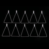 Maxbell 10 Pieces Silver Womens Detachable Triangle Hoop Dangle Pendant Blanks Findings for DIY Wedding Party Earrings Ear Studs