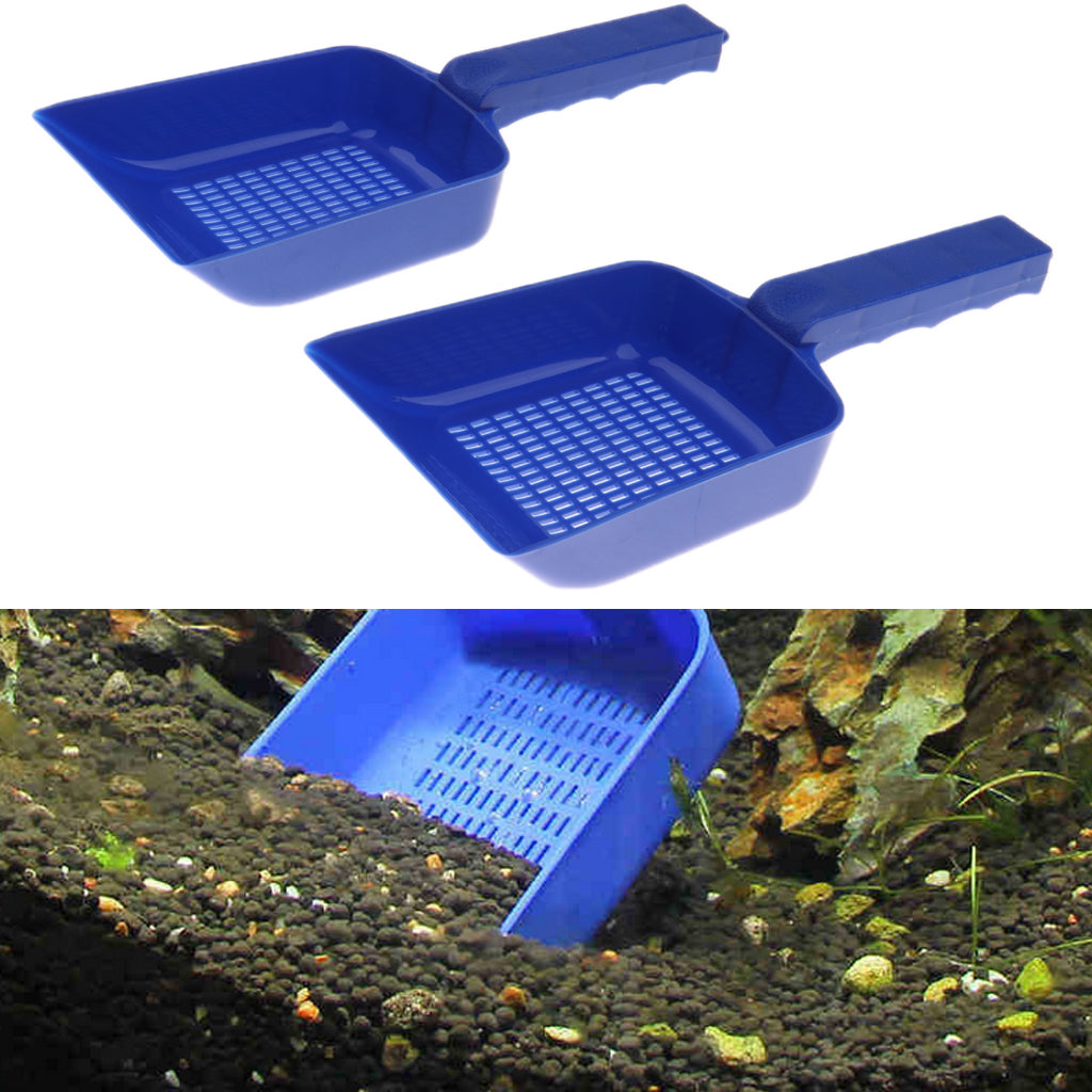 Maxbell 2 Pcs Aquarium Tank Plastic Gravel Strainer Shovel Sand Scraper Scoop Tool