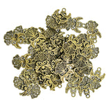 Maxbell 50 Piece Alloy Hollow Angel Shape Pendants Charms for Jewelry Making Accessories