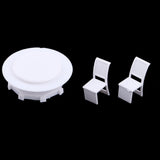 Maxbell Miniature Dollhouse Kitchen Scenery Model 1:100 HO Scale Dining Table Chairs