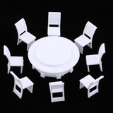 Maxbell Miniature Dollhouse Kitchen Scenery Model 1:100 HO Scale Dining Table Chairs