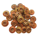 Maxbell 30 Pieces 4 Hole Round Wood Buttons DIY Sewing Scrapbooking Clothes Decoration 25mm
