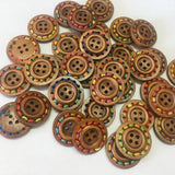 Maxbell 30 Pieces 4 Hole Round Wood Buttons DIY Sewing Scrapbooking Clothes Decoration 25mm
